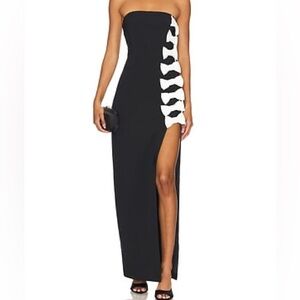 Atoir Strapless Black and White Dress size Med  10 preowned